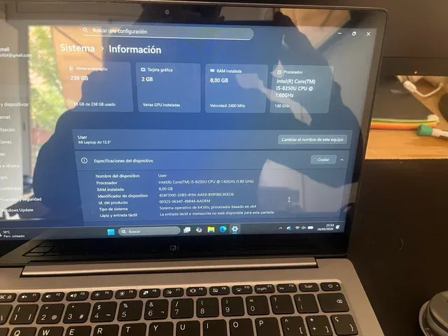 Huawei MateBook D i5 8a Nvidia MX150 Aluminio afbeelding 7