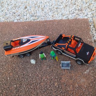 Playmobil 3399 Set Vintage Pickup 4x4 con Lancha