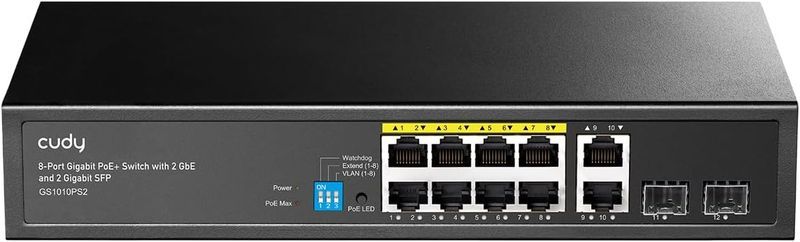 Switch Ethernet Gigabit de 8 puertos Cudy GS1010PS2
