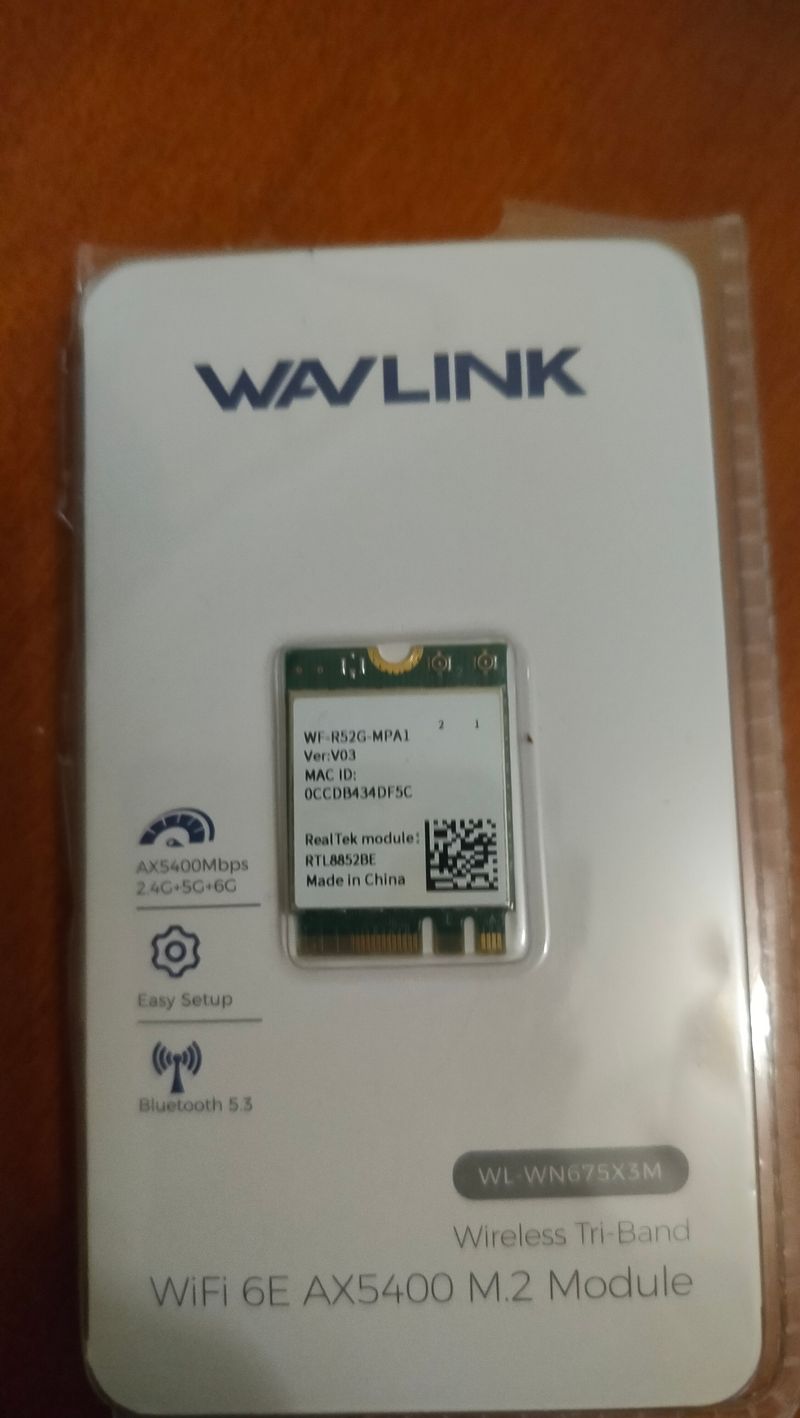 Tarjeta WiFi + bluetooth