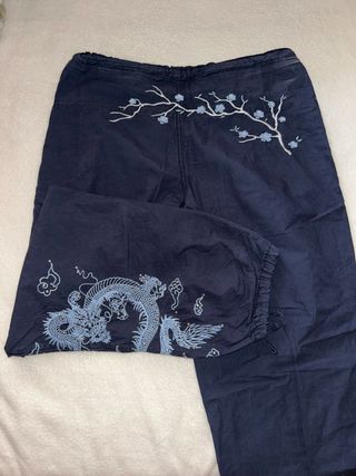 Pantalones parachute Subdued Y2K Dragón y Flores