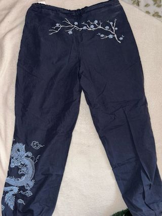 Pantalones parachute Subdued Y2K Dragón y Flores