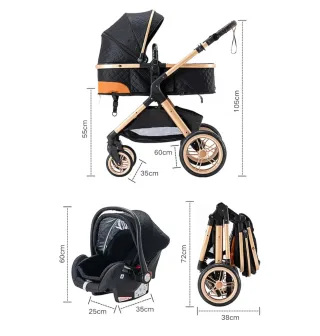 Carro bebé 3 en 1: Capazo, Silla y Grupo 0