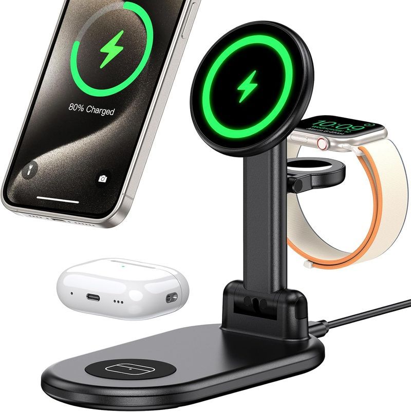 Cargador inalámbrico 3 en 1 15W para iPhone de 12 a 17