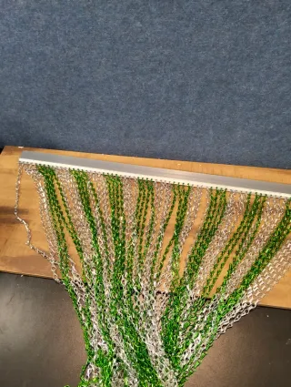 Cortina de cadenas metal Ejoyous Plateado-Verde