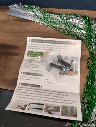 Cortina de cadenas metal Ejoyous Plateado-Verde