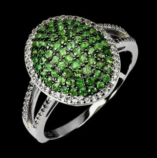 Anillo Plata con Tsavoritas Naturales