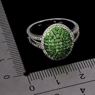 Anillo Plata con Tsavoritas Naturales