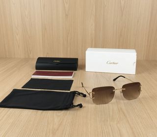 Gafas de Sol Cartier Santos Marrón Degradado