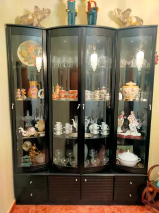 Vitrina Comedor Madera y Cristal