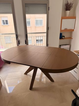 Mesa redonda extensible roble