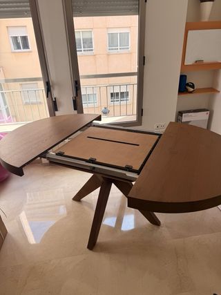 Mesa redonda extensible roble