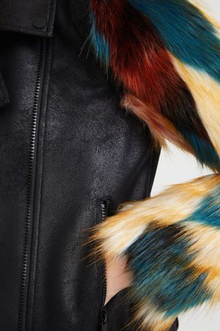 Cazadora Biker Desigual Talla S piel sintética