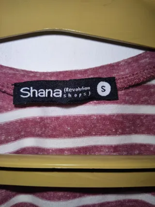 Camiseta Shana Talla S Rayas Burdeos/Blanco