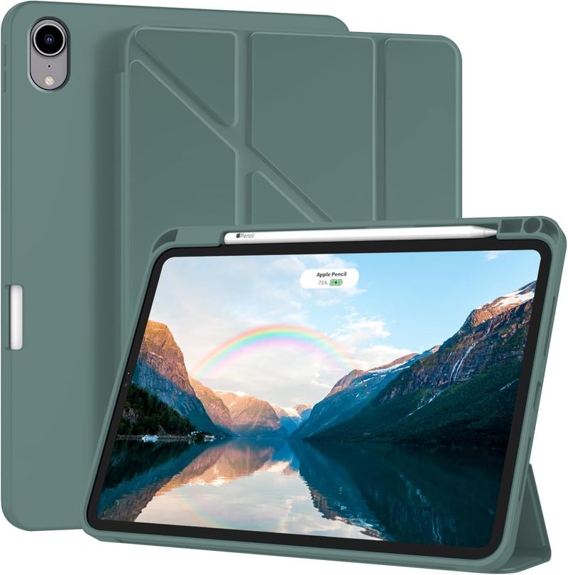 Funda para iPad Mini 7 de silicona PU verde