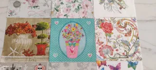 Lote de 9 servilletas decoradas