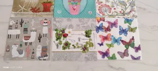 Lote de 9 servilletas decoradas