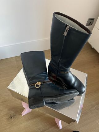 Botas piel niña azul marino T.30 marca Eli