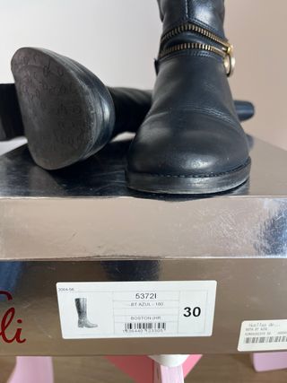 Botas piel niña azul marino T.30 marca Eli