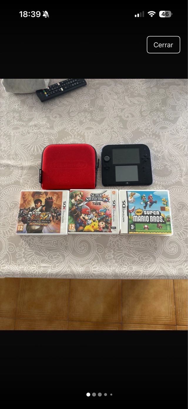 Nintendo 2DS Negra + 3 Juegos + Funda