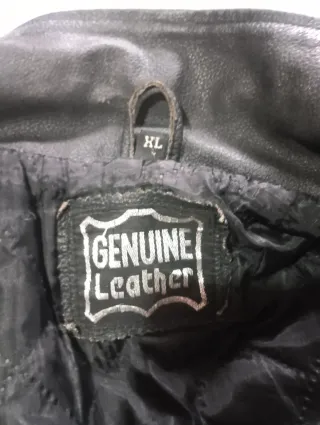 Chaqueta Cuero Vintage Negra Talla XL