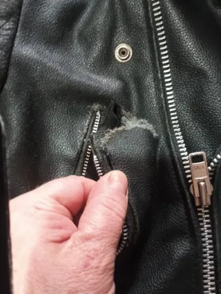 Chaqueta Cuero Vintage Negra Talla XL