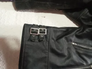 Chaqueta Cuero Vintage Negra Talla XL