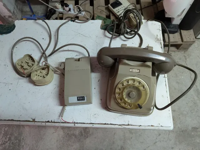 Contascatti SIP vintage + Teléfono de disco
