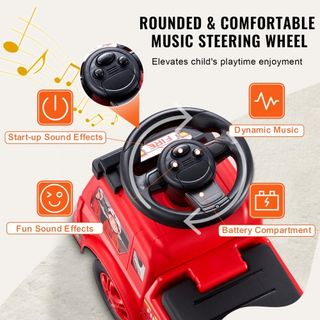 Coche de empuje para niños pequeños, de 1 a 3 años, corredor de paseo, juguete de empuje para sentarse y levantarse, coche clásico para niños con volante musical y almacenamiento debajo del asient...