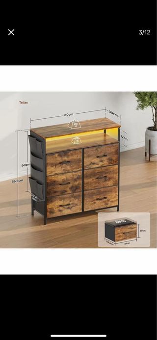 Cómoda HLONONE 6 cajones con luz LED