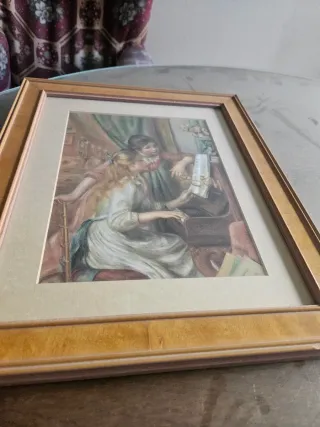 Cuadro de dos chicas tocando piano