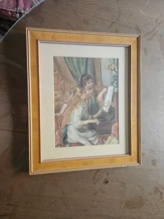 Cuadro de dos chicas tocando piano