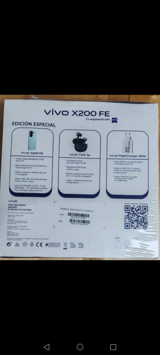Móvil Vivo X200 FE Edición Especial Azul afbeelding 2