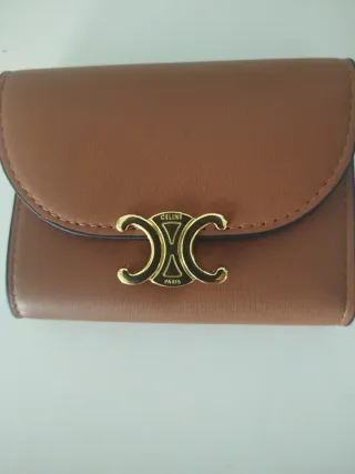 Portafoglio Celine Pelle Marrone Oro