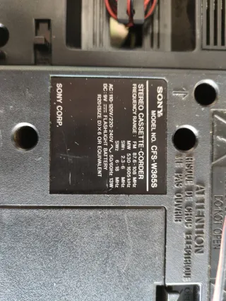 Radio Cassette Sony CFS-W365S AM/FM Estéreo