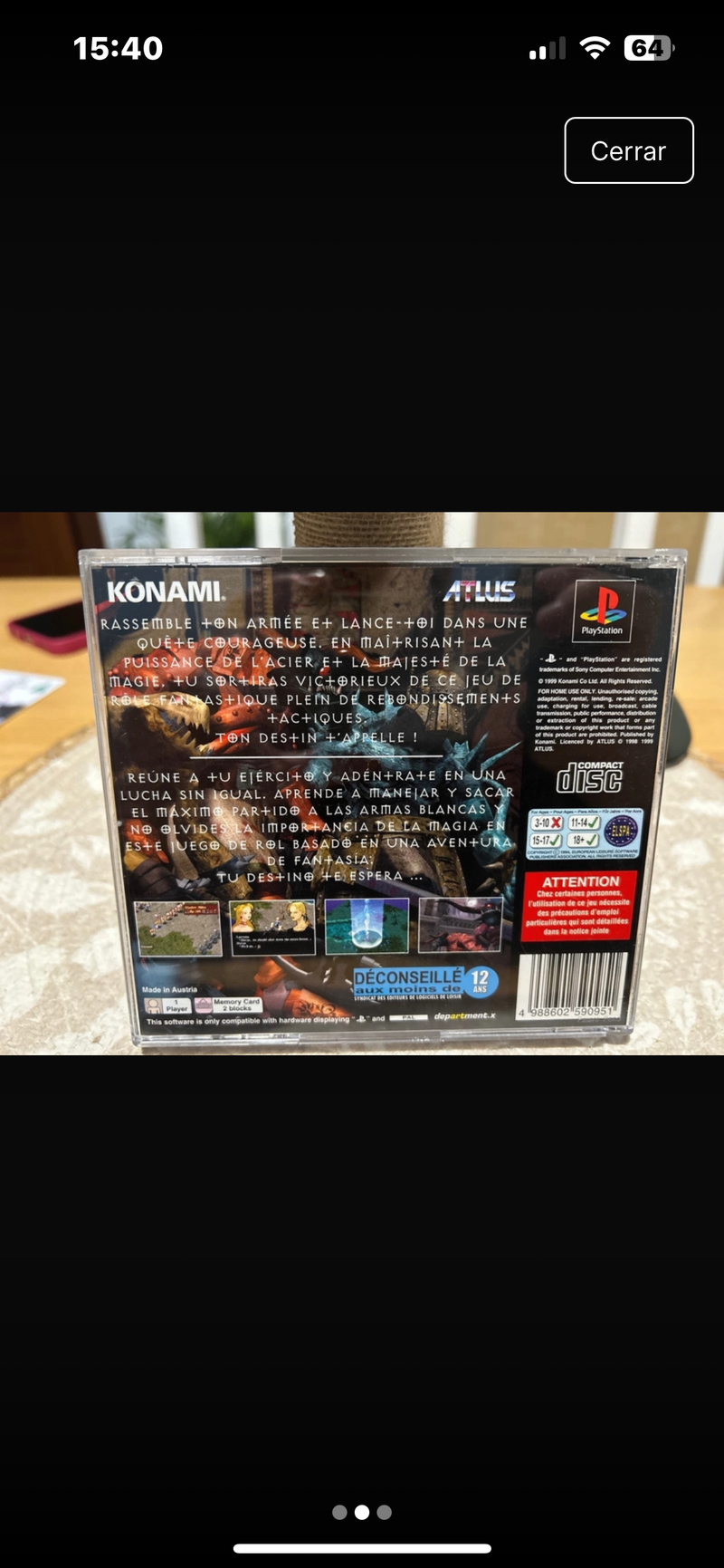 Juego ps1 Legend of kartia español afbeelding 2