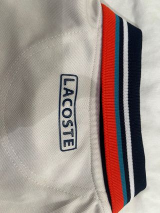 Camisa Polo Lacoste Azul y Blanca