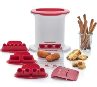 Croquetero Tupperware Rojo y Blanco