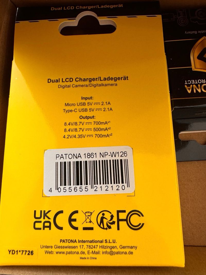 Cargador Doble LCD y 2 Baterías Patona afbeelding 2