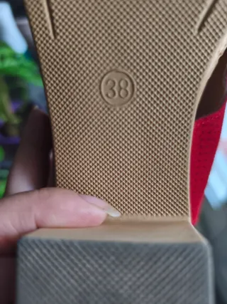 Sandalias Rojas Cuña Talla 38