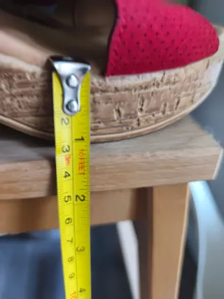 Sandalias Rojas Cuña Talla 38