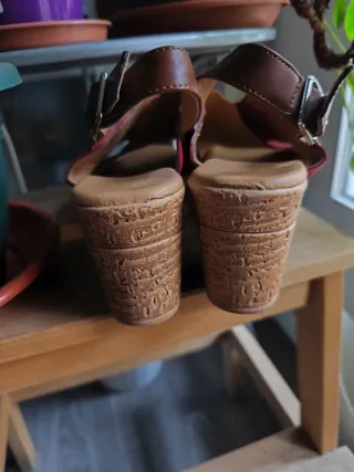 Sandalias Rojas Cuña Talla 38