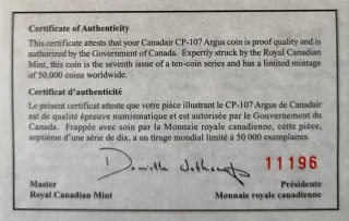 Moneta in Argento 20 Dollari Canadesi. 1 Oncia Troy.