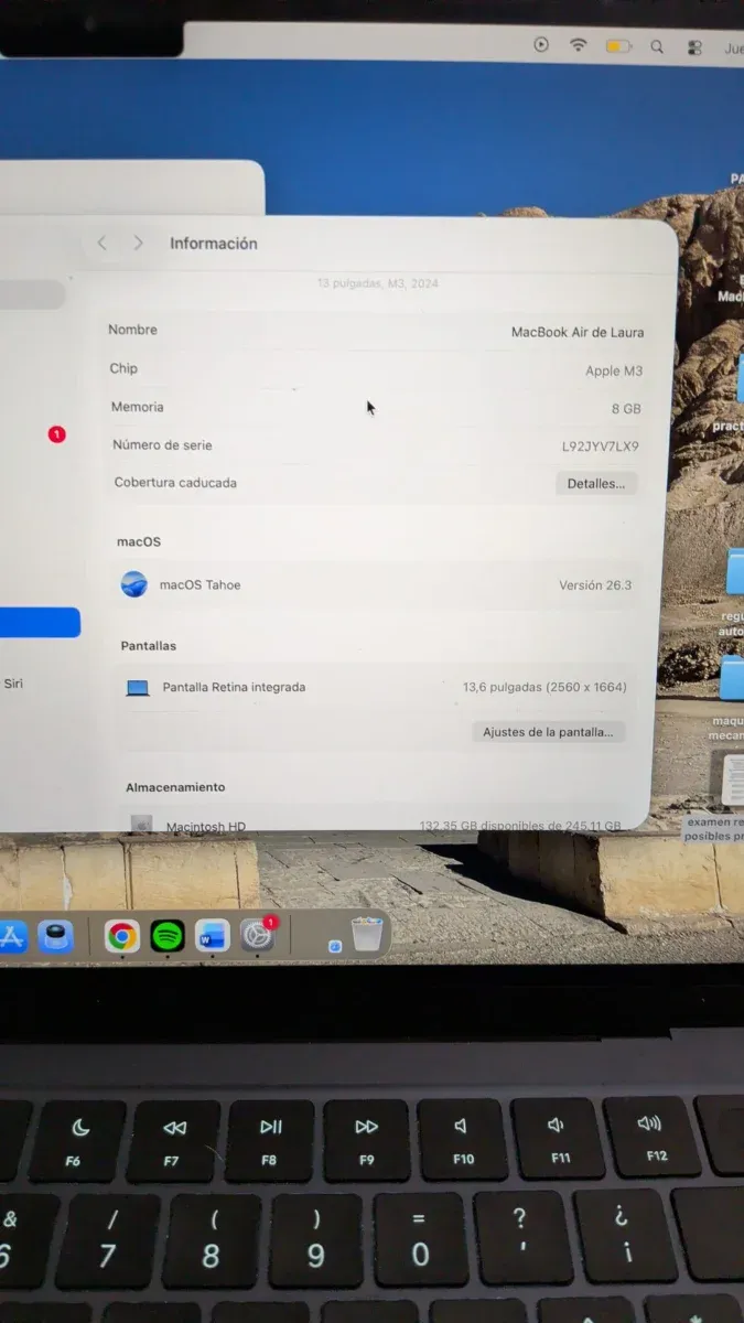 MacBook Air M3 256GB 8GB RAM afbeelding 2