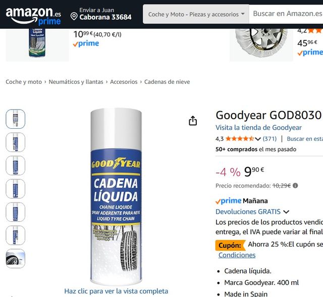 Lote 2 unid. Goodyear Cadena Líquida Spray