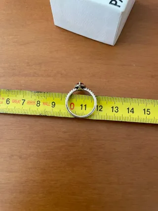 Anillo Pandora Corazón Rojo y Plata