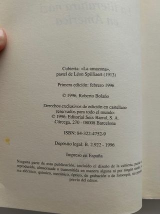 La literatura nazi en América. Roberto Bolaño. 1ª