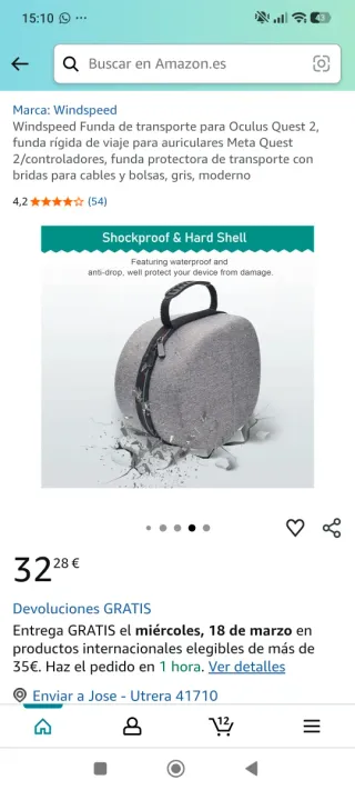 Custodia da trasporto per Oculus Quest 2