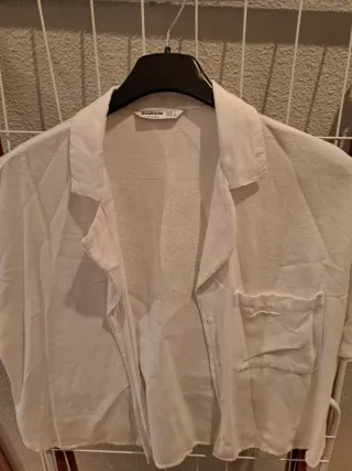 Camisa corta lino Stradivarius Talla L