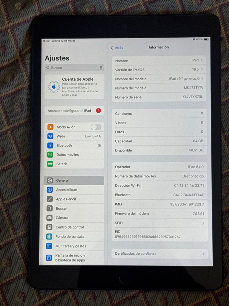 iPad 9ª Gen 2021 64GB Wifi + Celular afbeelding 4